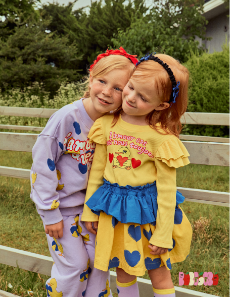 BEBEBEBE PRE FALL Heart duck training Top & Bottom