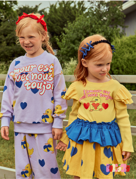 BEBEBEBE PRE FALL Heart duck training Top & Bottom