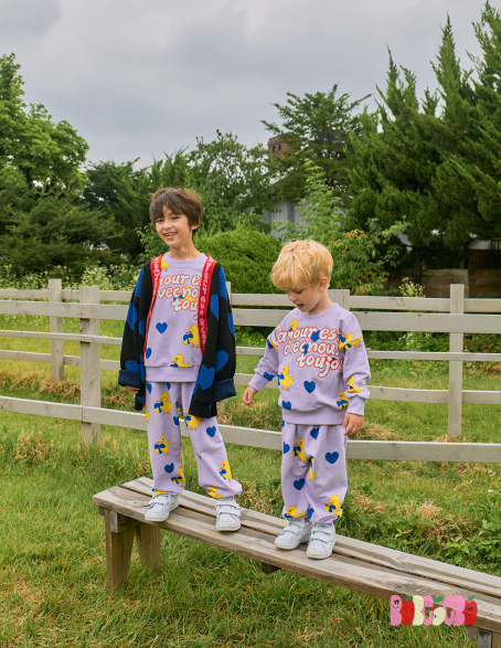 BEBEBEBE PRE FALL Heart duck training Top & Bottom