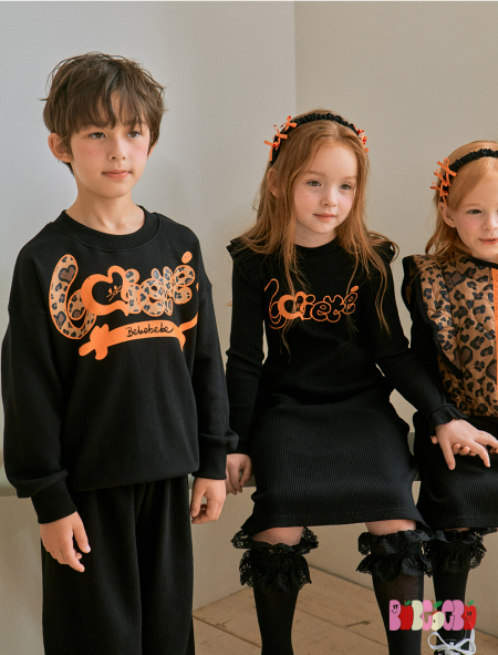 BEBEBEBE PRE FALL Heart leopard training Top & Bottom