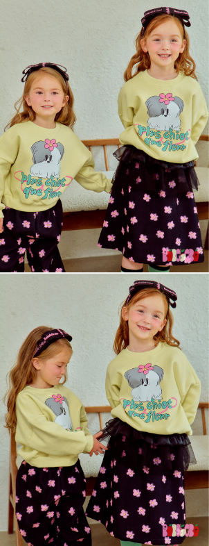 BEBEBEBE WINTER Flower puppy sweatshirt