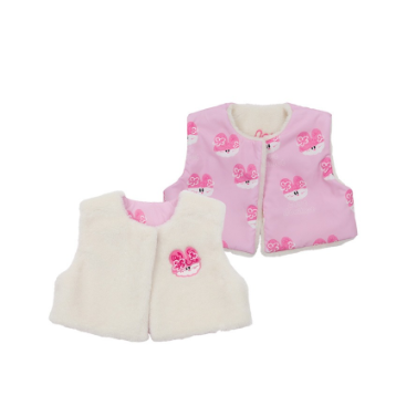 BEBEBEBE WINTER Knitting rabbit reversible crop fur vest