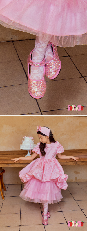 BEBEBEBE BIRTHDAY EDITION Pink glitter shoes