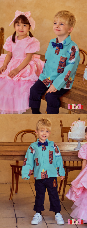 BEBEBEBE BIRTHDAY EDITION Blue ribbon bow tie