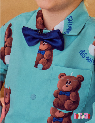 BEBEBEBE BIRTHDAY EDITION Blue ribbon bow tie