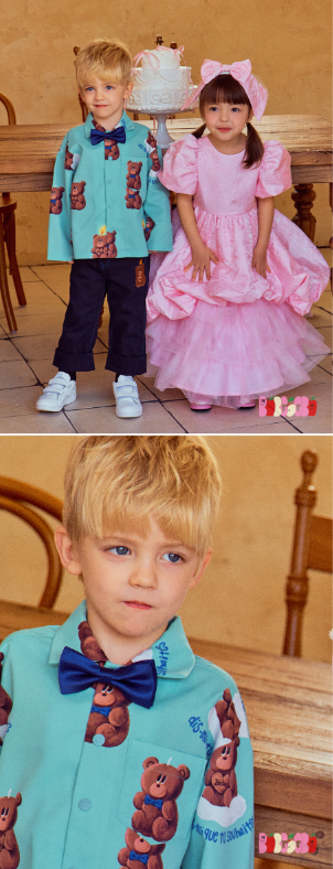 BEBEBEBE BIRTHDAY EDITION Blue ribbon bow tie