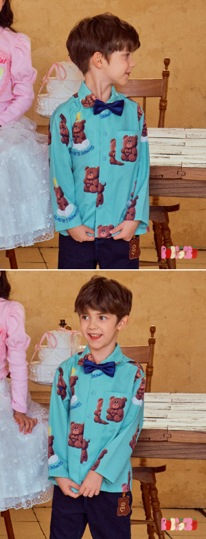 BEBEBEBE BIRTHDAY EDITION Blue ribbon bow tie