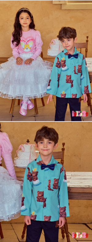 BEBEBEBE BIRTHDAY EDITION Blue ribbon bow tie