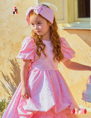 BEBEBEBE BIRTHDAY EDITION Big ribbon veil headband (PINK)