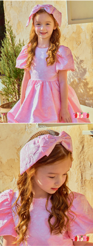 BEBEBEBE BIRTHDAY EDITION Big ribbon veil headband (PINK)