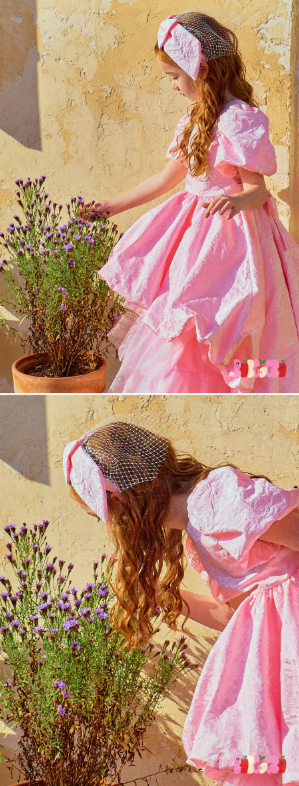 BEBEBEBE BIRTHDAY EDITION Big ribbon veil headband (PINK)