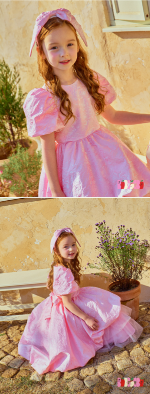 BEBEBEBE BIRTHDAY EDITION Big ribbon veil headband (PINK)