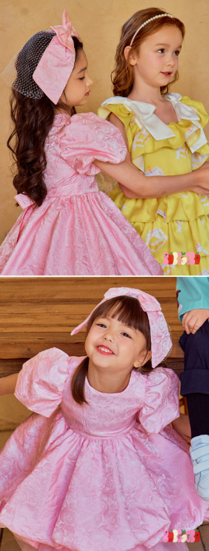 BEBEBEBE BIRTHDAY EDITION Big ribbon veil headband (PINK)