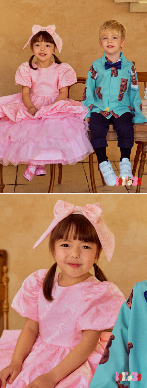 BEBEBEBE BIRTHDAY EDITION Big ribbon veil headband (PINK)