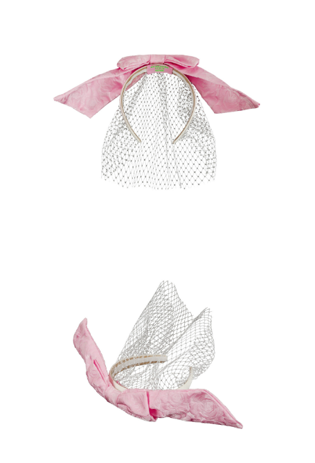 BEBEBEBE BIRTHDAY EDITION Big ribbon veil headband (PINK)