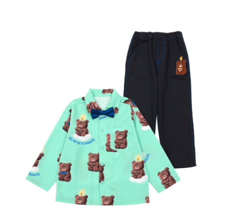 BEBEBEBE BIRTHDAY EDITION Choco bear candle shirts + pants SET