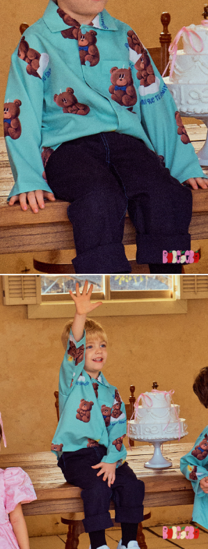 BEBEBEBE BIRTHDAY EDITION Choco bear candle shirts + pants SET