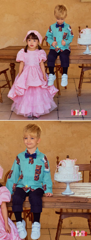 BEBEBEBE BIRTHDAY EDITION Choco bear candle shirts + pants SET