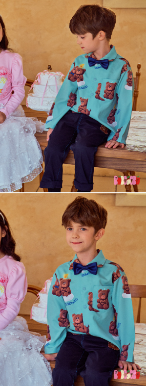 BEBEBEBE BIRTHDAY EDITION Choco bear candle shirts + pants SET