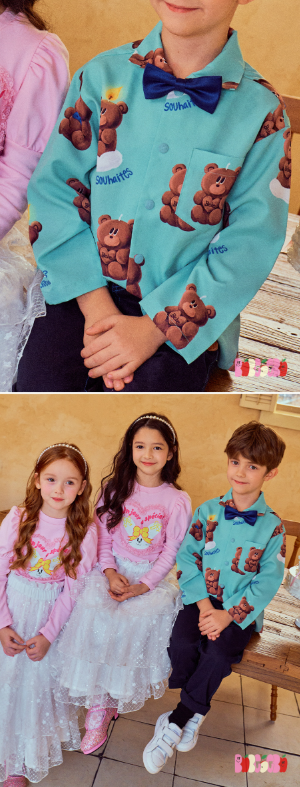 BEBEBEBE BIRTHDAY EDITION Choco bear candle shirts + pants SET