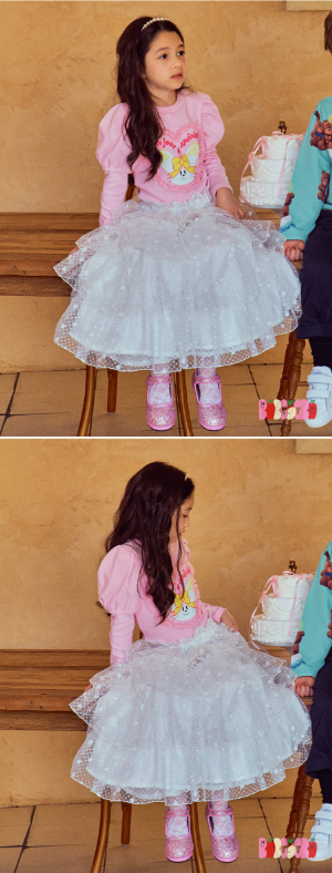 BEBEBEBE BIRTHDAY EDITION  Ribbon rabbit birthday puff t-shirt + skirt SET