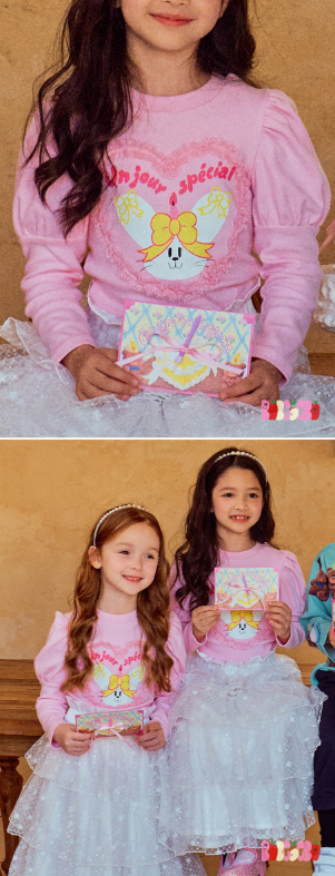 BEBEBEBE BIRTHDAY EDITION  Ribbon rabbit birthday puff t-shirt + skirt SET