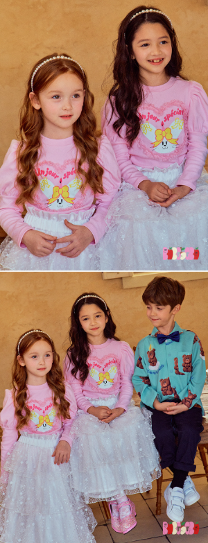 BEBEBEBE BIRTHDAY EDITION  Ribbon rabbit birthday puff t-shirt + skirt SET