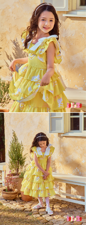 BEBEBEBE BIRTHDAY EDITION 2025 Birthday sleeveless Ribbon frill dress (YELLOW)