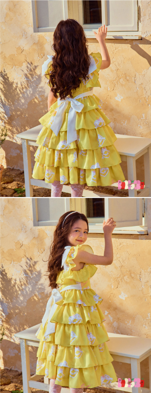 BEBEBEBE BIRTHDAY EDITION 2025 Birthday sleeveless Ribbon frill dress (YELLOW)