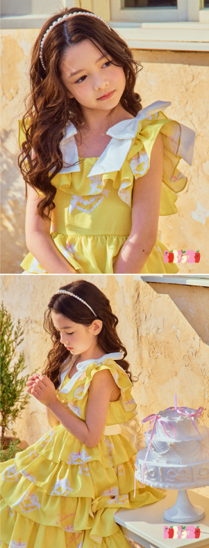 BEBEBEBE BIRTHDAY EDITION 2025 Birthday sleeveless Ribbon frill dress (YELLOW)