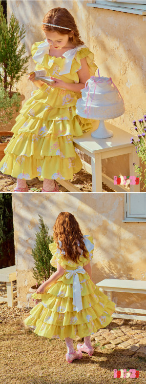 BEBEBEBE BIRTHDAY EDITION 2025 Birthday sleeveless Ribbon frill dress (YELLOW)