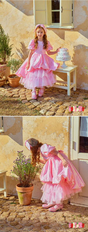 BEBEBEBE BIRTHDAY EDITION 2025 Birthday rose puff dress + sha skirt (PINK)