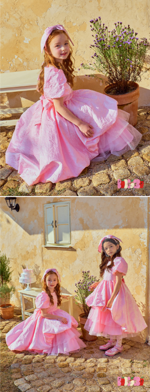 BEBEBEBE BIRTHDAY EDITION 2025 Birthday rose puff dress + sha skirt (PINK)
