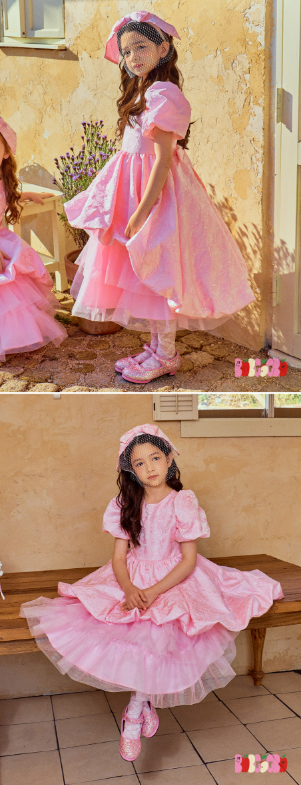 BEBEBEBE BIRTHDAY EDITION 2025 Birthday rose puff dress + sha skirt (PINK)