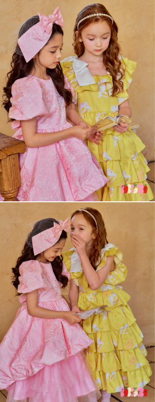 BEBEBEBE BIRTHDAY EDITION 2025 Birthday rose puff dress + sha skirt (PINK)