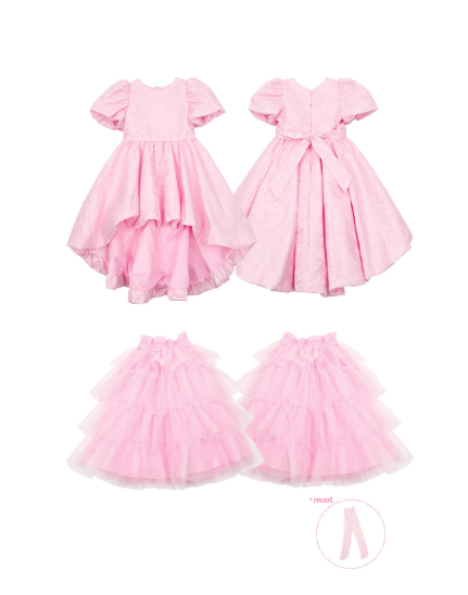 BEBEBEBE BIRTHDAY EDITION 2025 Birthday rose puff dress + sha skirt (PINK)