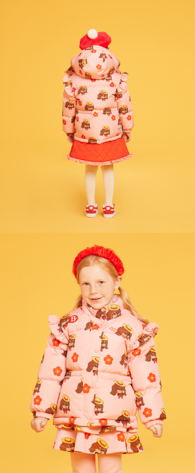 BEBE DE PINO All over rachel ruffle padding jumper