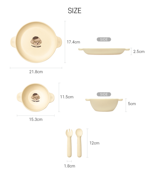 UBMOM Silicone Plate / Spoon & Fork Set