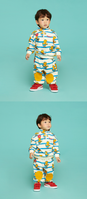 BEBE DE PINO All over waiki baby stand collar sweatshirt