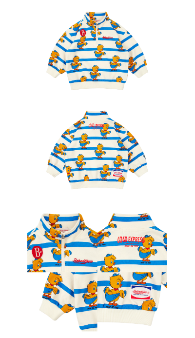 BEBE DE PINO All over waiki baby stand collar sweatshirt