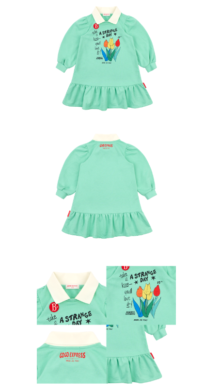 BEBE DE PINO Tulips puff collar dress