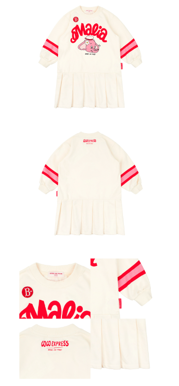 BEBE DE PINO Pink elephant pleats dress