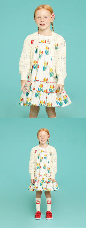 BEBE DE PINO Tulips puff cardigan