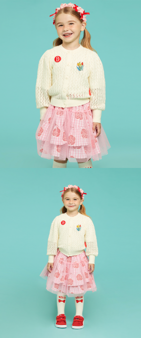 BEBE DE PINO Tulips puff cardigan