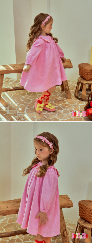 BEBEBEBE 2025 SPRING 2ND PRE ORDER Check ribbon headband (PINK)