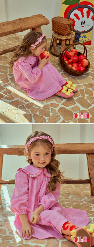 BEBEBEBE 2025 SPRING 2ND PRE ORDER Check ribbon headband (PINK)