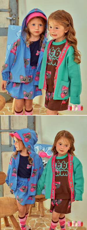 BEBEBEBE 2025 SPRING 2ND PRE ORDER Bubblegum cat hood jacket SET (BLUE)