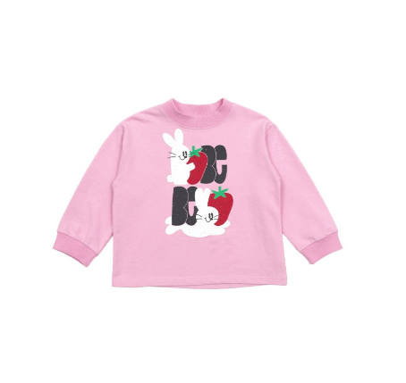 BEBEBEBE 2025 SPRING Strawberry rabbit t-shirt (PINK)