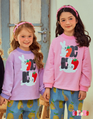 BEBEBEBE 2025 SPRING 2ND PRE ORDER Strawberry rabbit t-shirt (PINK)