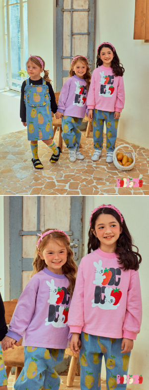 BEBEBEBE 2025 SPRING 2ND PRE ORDER Strawberry rabbit t-shirt (PINK)